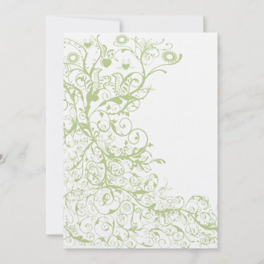 Vogels & Zwemelen Groene Hydrangea #28 Wedding Inv Kaart (Achterkant)