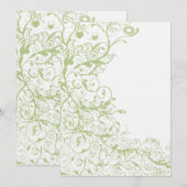 Vogels & Zwemelen Wedding nodigt groene hydrangea  Kaart (Voorkant / Achterkant)