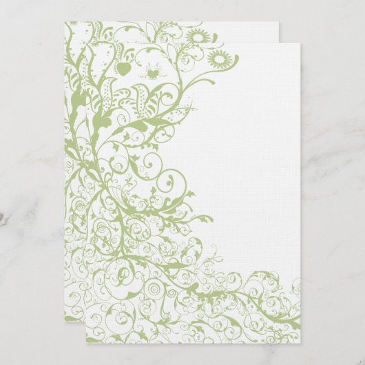 Vogels & Zwemelen Wedding nodigt groene hydrangea  Kaart (Voorkant / Achterkant)