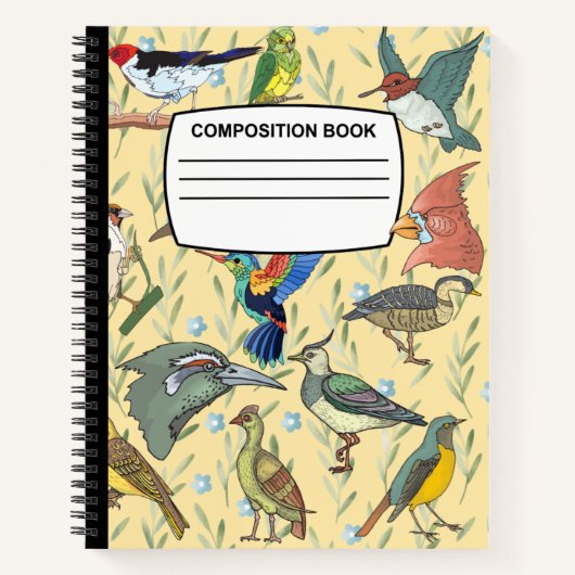 Vogelsamenstelling notitieboek spiraalbreed gerege (Voorkant)