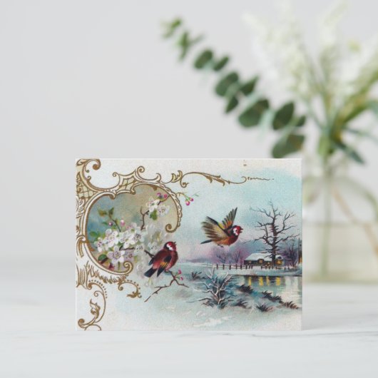 Vogelscene Briefkaart (Staand voorkant)