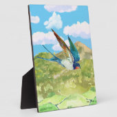 Vogelscène plaquette met ezel fotoplaat (Zijkant)