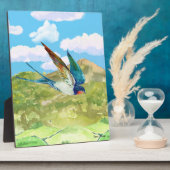 Vogelscène plaquette met ezel fotoplaat (Zijkant)