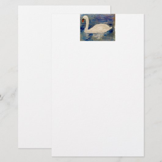 Vogelschilder Zwan Briefpapier (Voorkant / Achterkant)