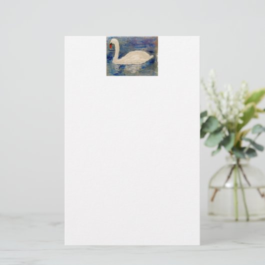Vogelschilder Zwan Briefpapier (Staand voorkant)