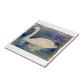 Vogelschilderende Zwanenreflecties Tegeltje (Zijkant)