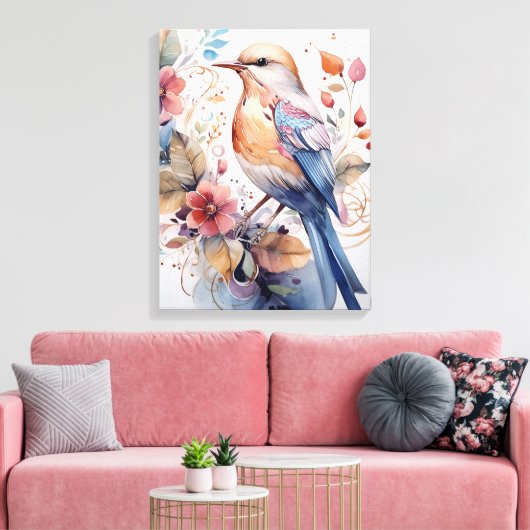 Vogelschilderij Canvas Afdruk (Insitu (Woonkamer))