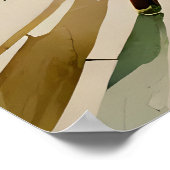 Vogelschilderij van kleurrijke Elegante Zangvogel  Poster (Hoek)