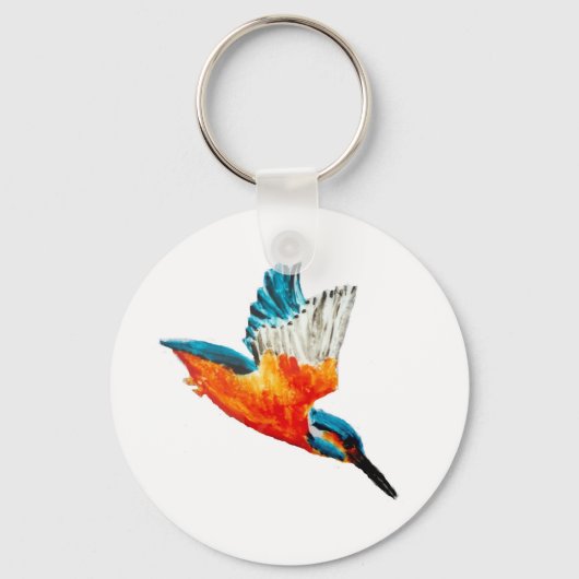 Vogelschilders Flying Kingfisher Sleutelhanger (Voorkant)