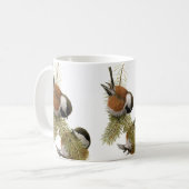 Vogelschilders op kastanjebasis koffiemok (Voorkant links)