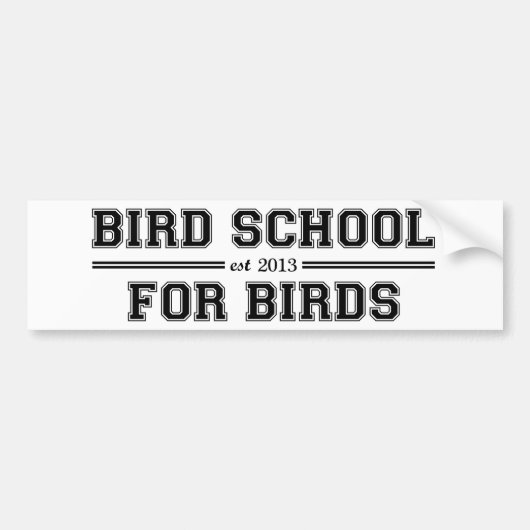 Vogelschool voor vogels bumpersticker (Voorkant)