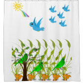 Vogelschotelgordijn Douchegordijn (Voorkant)