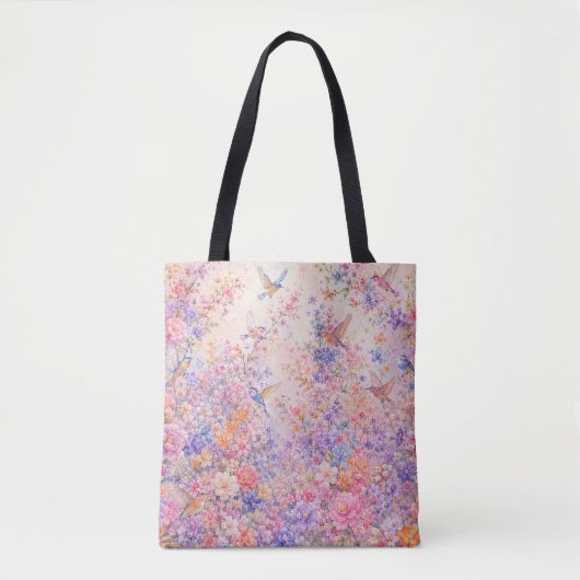 Vogelsgezang Tussen Bloesems Tote Bag (Voorkant)