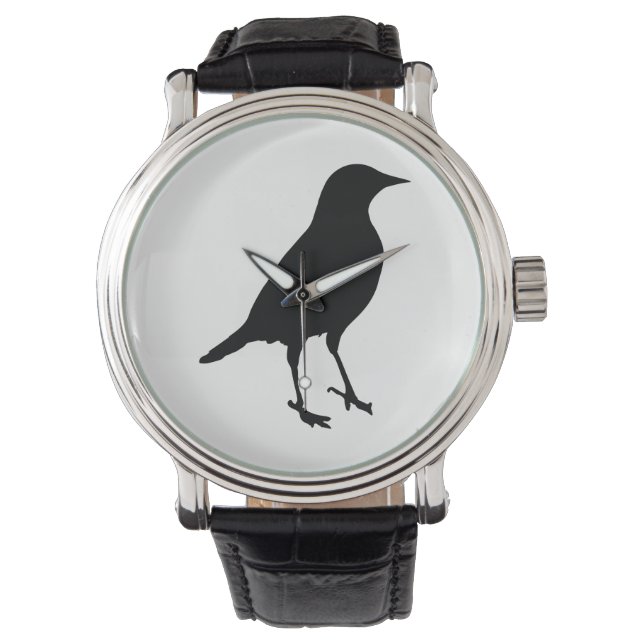 Vogelsilhouet Horloge (Voorkant)