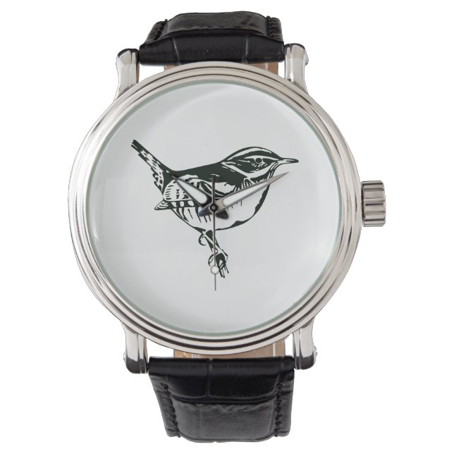 Vogelsilhouet Horloge (Voorkant)
