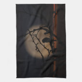 Vogelsilhouet in de moonlight-afbeelding theedoek (Verticaal)