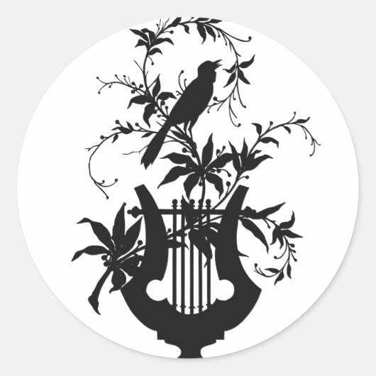 Vogelsilhouet Ronde Sticker (Voorkant)