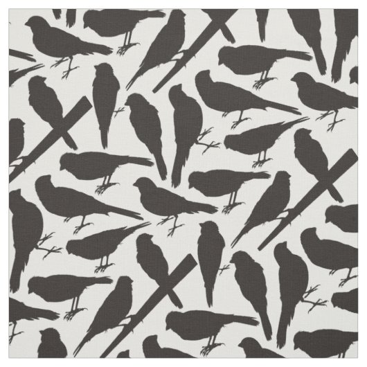 vogelsilhouettenpatroon stof (Swatch)