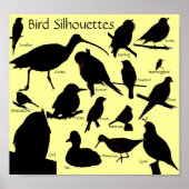 Vogelsilhouettes (16) Poster (Voorkant)
