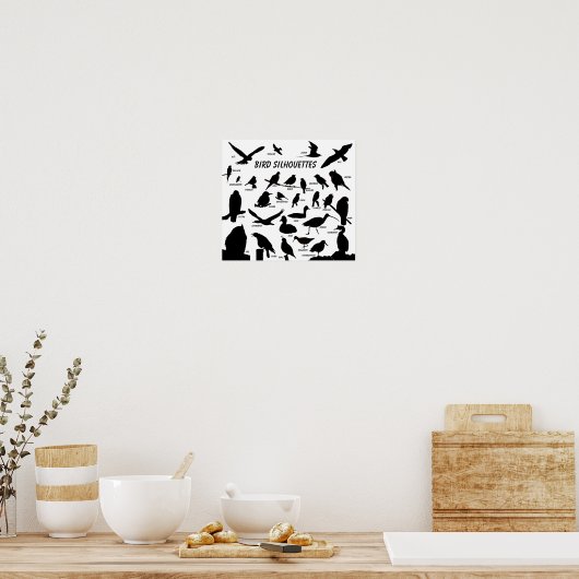 Vogelsilhouettes (29) Poster (Keuken)