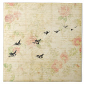 vogelsoorten Elegant Floral Script Style Tegeltje (Voorkant)