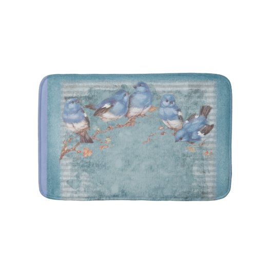   vogelsoorten in Shabby Chic Badmat (Voorkant)