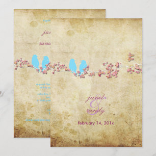  vogelsoorten/kleurrijke roze kersen/sakura blosso kaart