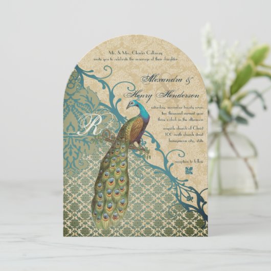  vogelsoorten Margarita Hawaiian Blue Damask Kaart (Staand voorkant)