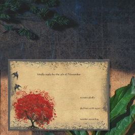 vogelsoorten met hartverscheuringen RSVP-bruiloft RSVP Kaartje