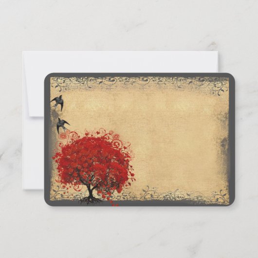  vogelsoorten met hartverscheuringen RSVP-bruiloft RSVP Kaartje (Achterkant)