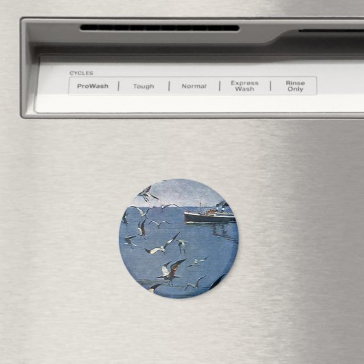  vogelsoorten, zeegarren en Vissende boten Magneet (Insitu (Vaatwasser))