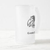 Vogelspel aan matglas bierpul (Voorkant rechts)