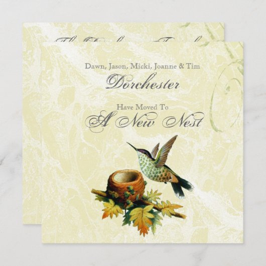 vogelstand en nestbeweging aankondiging (Voorkant / Achterkant)