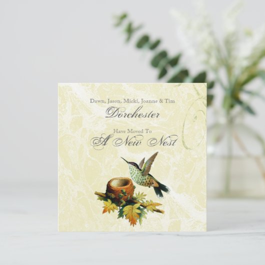 vogelstand en nestbeweging aankondiging (Staand voorkant)