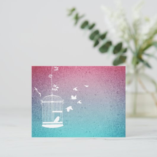 vogelstand en vogels briefkaart (Staand voorkant)