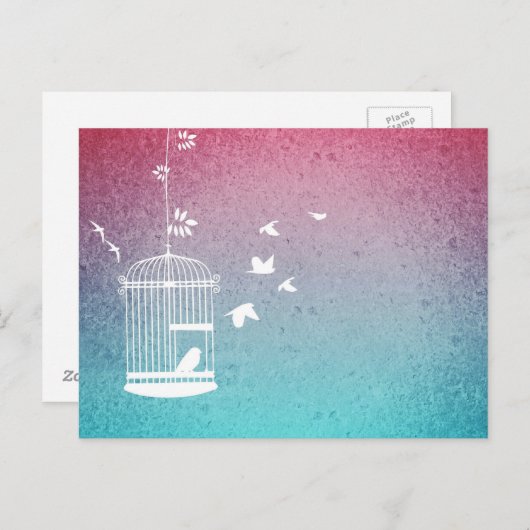 vogelstand en vogels briefkaart (Voorkant / Achterkant)