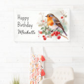  vogelstand Robin RedborborstHappy Birthday Name Spandoek (Insitu)