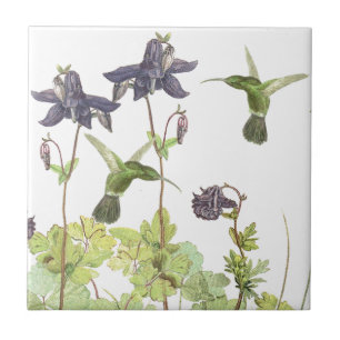 vogelstand Wilde fluitbloemen Tile Tegeltje