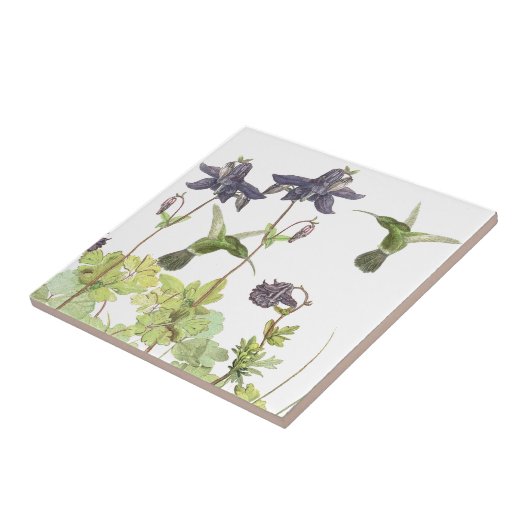  vogelstand Wilde fluitbloemen Tile Tegeltje (Zijkant)