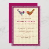 Vogelstellen Baby shower Uitnodiging (Voorkant / Achterkant)