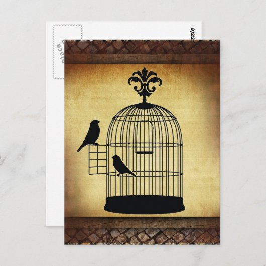 vogelstempel. briefkaart (Voorkant / Achterkant)