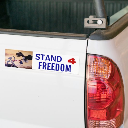 Vogelsticker met "Freedom's Battle" Bumpersticker (Op Truck)