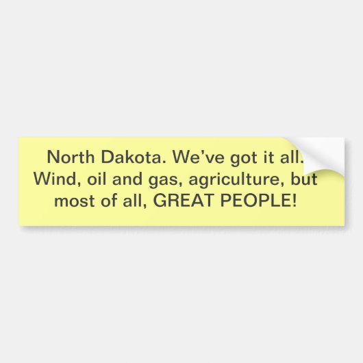 Vogelsticker van North Dakota Bumpersticker (Voorkant)
