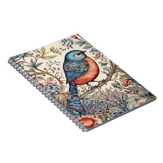  vogelstof Scandinavisch stoffenontwerp Notitieboek (Rechterzijde)