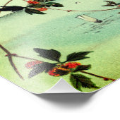 Vogelstokken op boomtop,  Japans dier Foto Afdruk (Hoek)