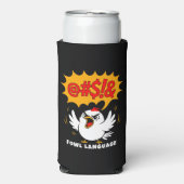 Vogeltaal Cartoon Vogel Seltzer Blikjeskoeler (Seltzer Voorkant)