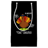 Vogeltaal Grappig Turkije Pun Dark BG Klein Cadeauzakje (Voorkant)