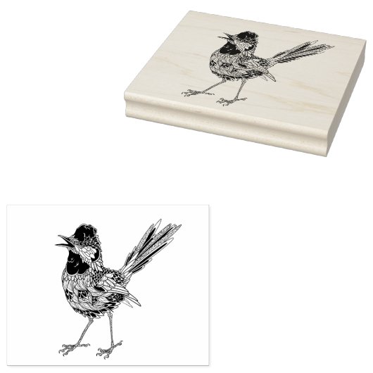 VogelTattoo 2 Rubberstempel (Gestempeld)