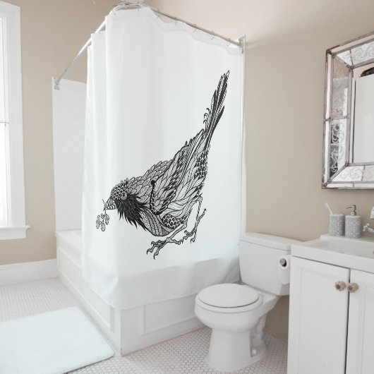 VogelTattoo Douchegordijn (In situ)