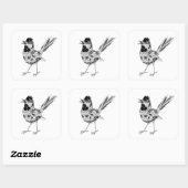 VogelTattoo Vierkante Sticker (Vel)